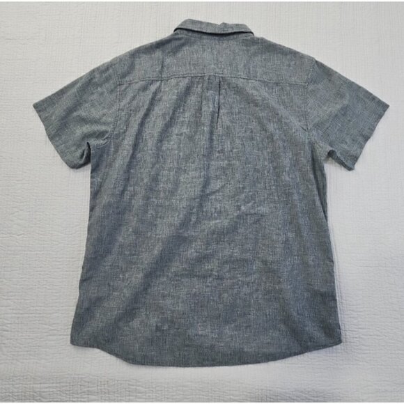 Prana Hemp Shirt Men's XL Gray Performance Stretch Short Sleeve Button Up Pocket - Picture 8 of 12